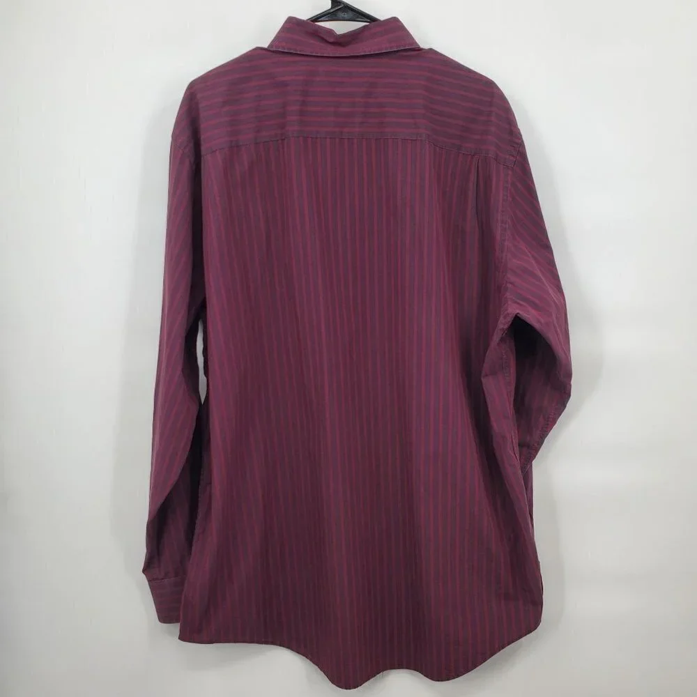 Banana Republic Stripe Long Sleeve Shirt Collar 100% Cotton Pocket Mens XL